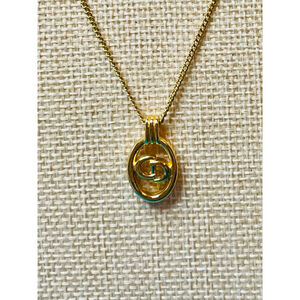Gorgeous Dior Gold CD Logo Pendant Necklace Gold Fill Vintage Excel Cond